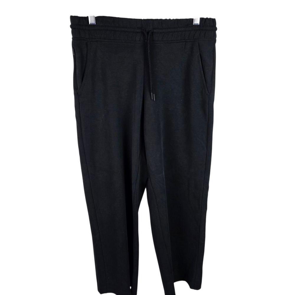 Athleta Seasoft Straight Pant Women Medium Black Excellent Modal Drawstring